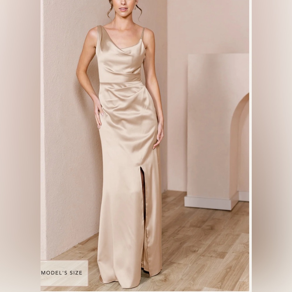 Revelry Maxine Satin bridesmaid dress